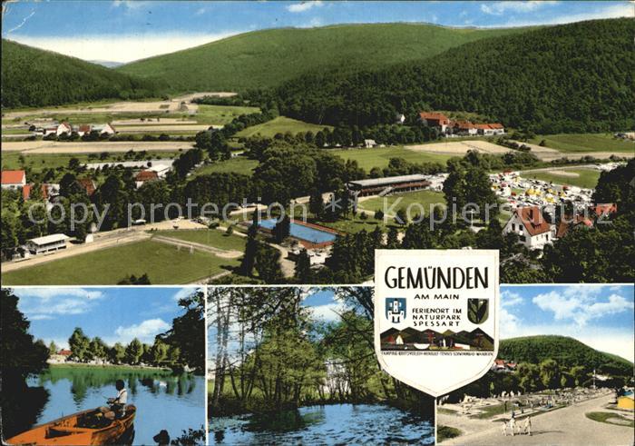 Gemuenden Main Panorama Mainpartie Strasse