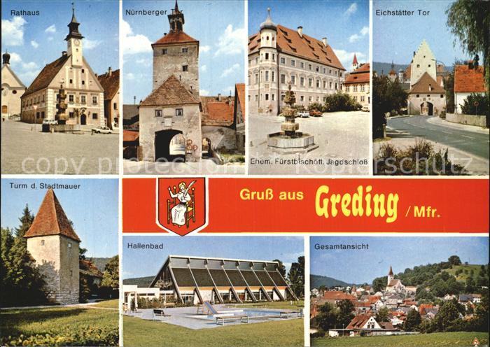 Greding Rathaus Nuernberger und Eichstaetter Tor Ehem Fuerstbischoefl Jagdschlos