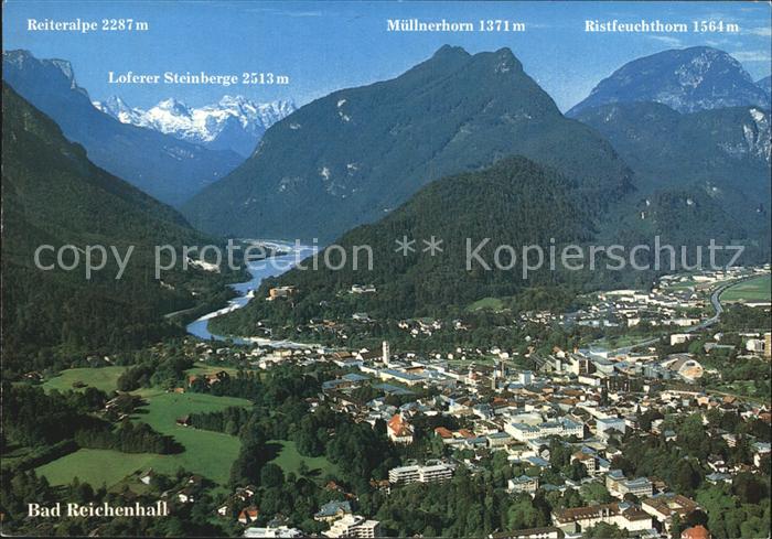 Bad Reichenhall Fliegeraufnahme mit Reiteralpe Loferer Steinberge Muellnerhorn R