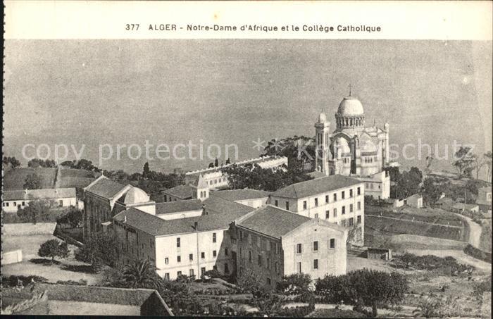 Alger Algerien Fliegeraufnahme Notre-Dame d`Afrique et le College