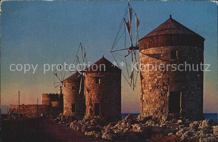 Rhodos Rhodes aegaeis Windmuehlen