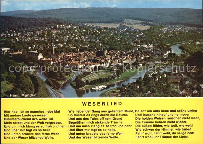 Hann. Muenden Fliegeraufnahme mit Weserlied