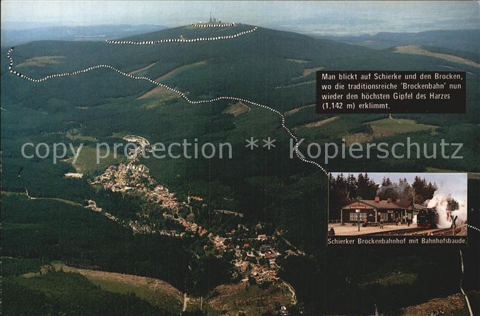 Schierke Harz Brockenbahnhof Bahnhofsbaude Fliegeraufnahme