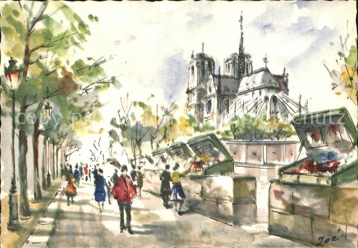 Paris Notre Dame Kuenstlerkarte