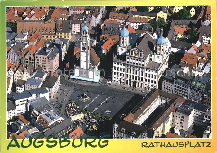Augsburg Fliegeraufnahme Rathausplatz