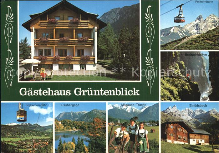 Oberstdorf Gasthaus Gruentenblick Fellnhornbahn Breitachklamm Tracht Einoedsbach