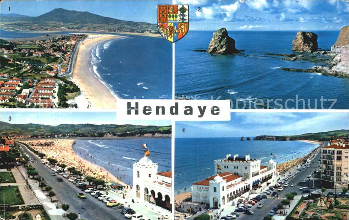 Hendaye Pyrenees Atlantiques La Plage Les deux Le Casino