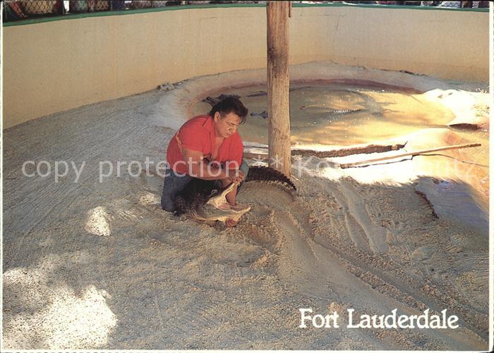 Fort Lauderdale Wresler Ron Doctor and Alligators at Jungle Queen Island