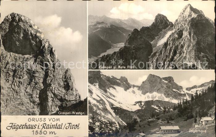 Tirol Region Jaegerhaus im Raintal Gimpel Rote Flueh