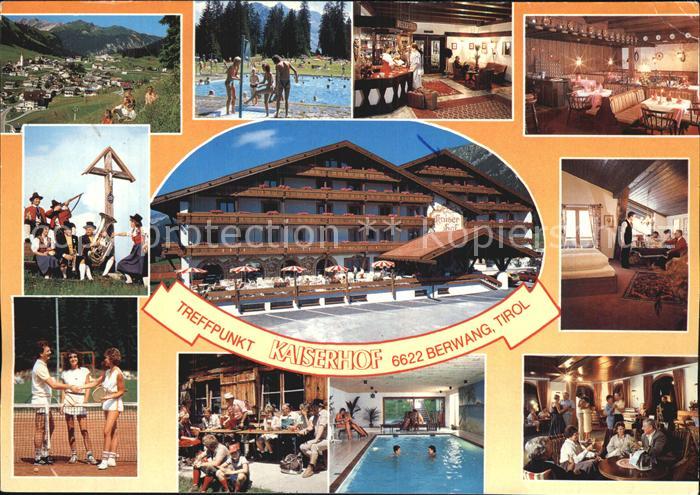 Berwang Tirol Sporthotel Kaiserhof Pool Bar Gastraum Zimmer Hallenbad Tennis Mus