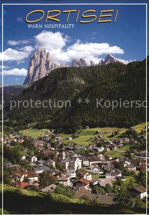 Ortisei St Ulrich Panorama verso il Gruppo del Sassolungo