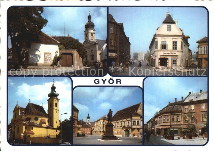 Gyoer Basilika Strassenpartie Restaurant St Ignatius Kirche Szechenyl Platz