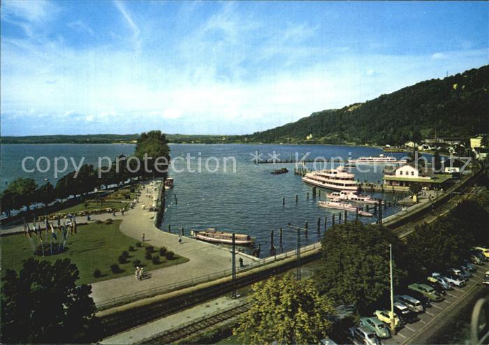 Bregenz Vorarlberg Hafen mit Blumenmolo