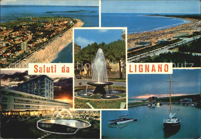 Lignano La spiaggia Notturno Tramonto sul Porticciolo della Marina Uno Piazza de