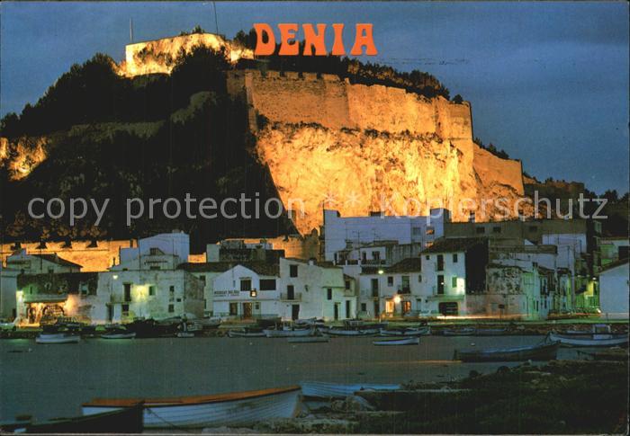 Denia Vista Nocturna del Castillo