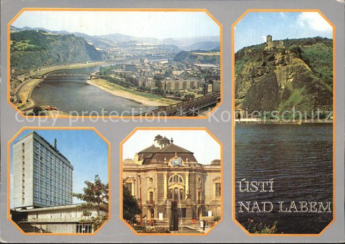 Usti nad Labem Labe Zricenina hradu Strekova Interhotel Behemia Neobarokni budov