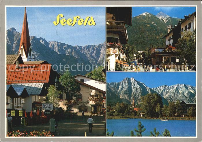 Seefeld Tirol Ortszentrum Bahnhofstrasse mit Reitherspitze Wildsee