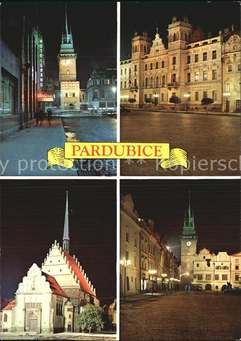 Pardubice Pardubitz Ortspartien bei Nacht
