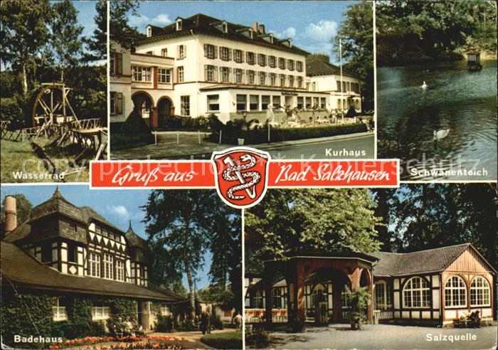 Bad Salzhausen Kurhaus Wasserrad Badehaus