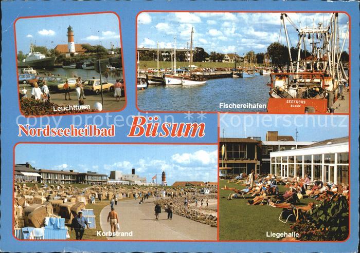 Buesum Nordseebad Fischereihafen Leuchtturm Korbstrand