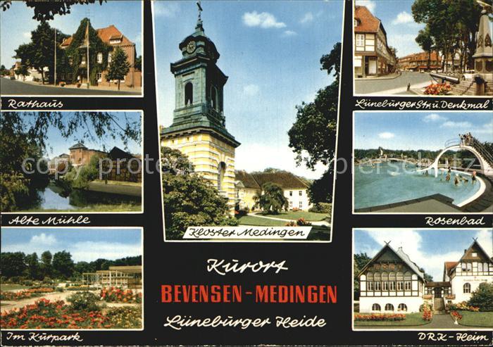 Bevensen Bad Kloster Mendingen Rathaus Alte Muehle Kurpark Rosenbad