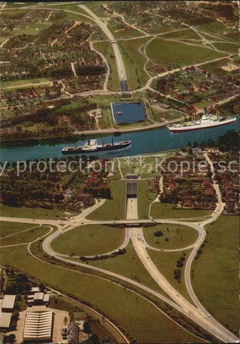 Rendsburg Schleswig-Holstein Fliegeraufnahme Autotunnel E3 Nord- Ostseekanal