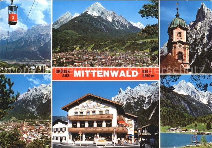 Mittenwald Bayern Kranzberg-Gipfelbahn Wettersteingebirge Pfarrkirche Sankt Pete