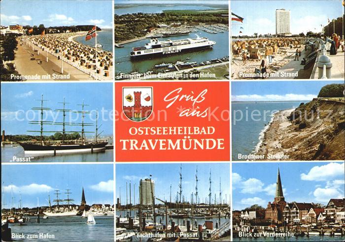 Travemuende Ostseebad Hafen Promenade Strand Schiff Passat Yachthafen