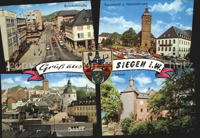 Siegen Westfalen Kornmarkt Nikolaikirche Bahnhofstrasse Schloss