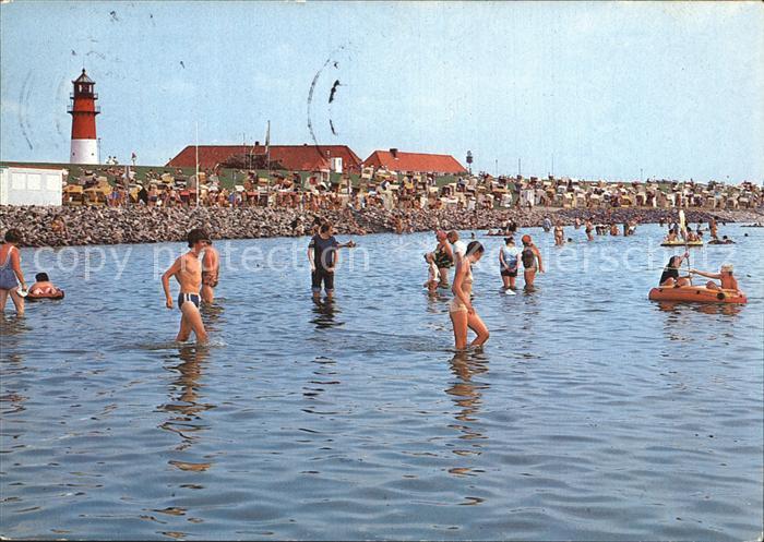 Buesum Nordseebad Strand mit Leuchtturm