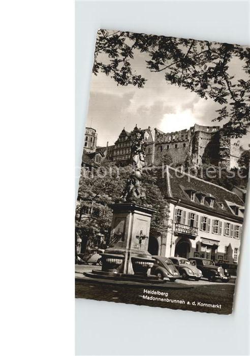 Heidelberg Neckar Madonnenbrunnen Kornmarkt