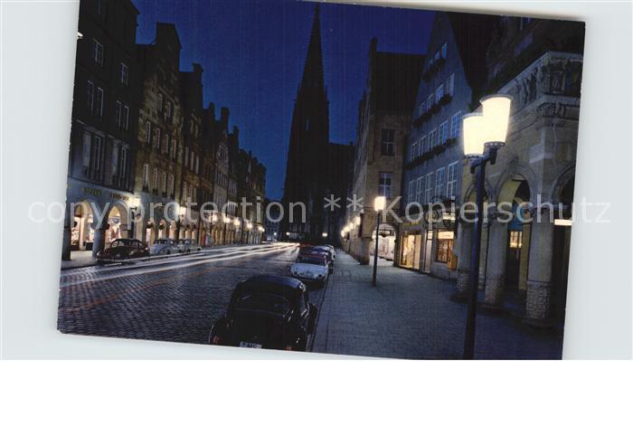 Muenster Westfalen Prinzipalmarkt Nachtaufnahme