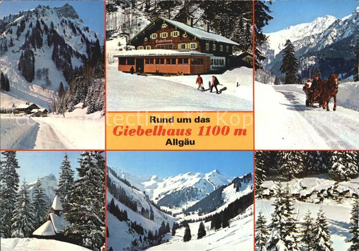 Allgaeu Region Giebelhaus Pferdeschlitten Teilansichten