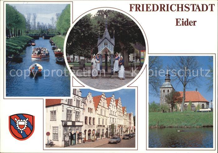 Friedrichstadt Eider Kanal Schleuse Folklore Kirche Strassenpartie