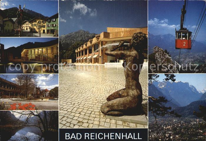 Bad Reichenhall Teilansichten Skulptur Seilbahn Panorama