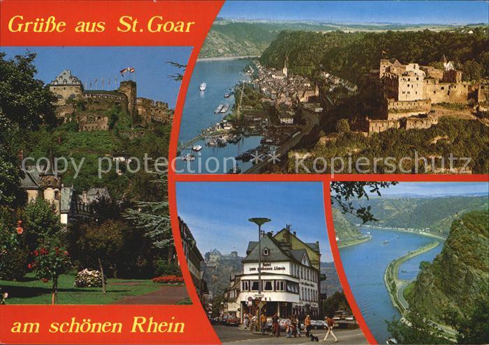 St Goar Burg Fliegeraufnahme Hotel zum goldenen Loewen Loreley