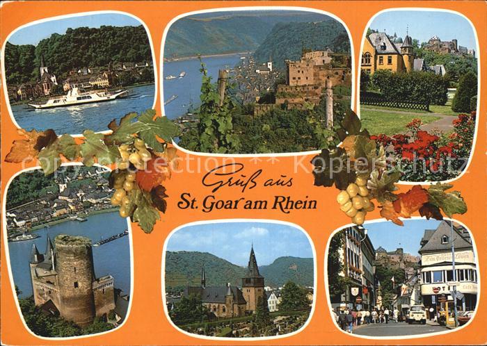 St Goar Fahrgastschiff Schloesser Kirche Strassenpartie