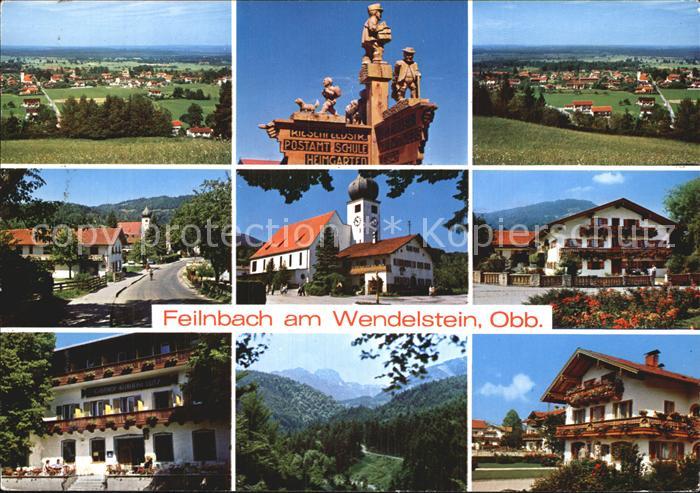 Feilnbach Panorama Wegweiser Kirche Dorfmotive