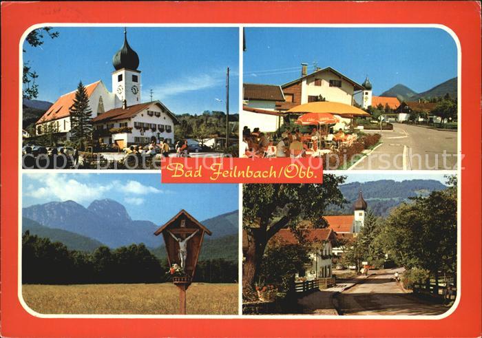 Bad Feilnbach Kirche Strassenpartie Wegekreuz