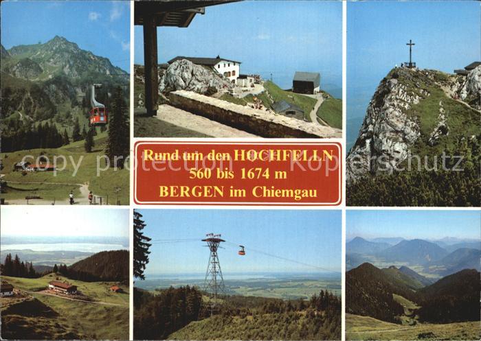 Bergen Chiemgau Hochfelln Gipfelkreuz Fliegeraufnahme Seilbahn Panorama
