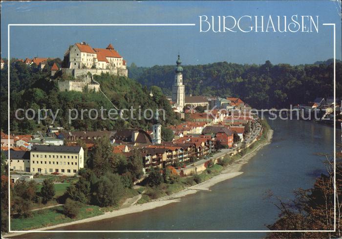 Burghausen Salzach Panorama mit Burg und Kirche