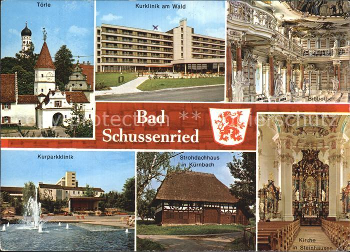 Bad Schussenried Toerle Kurklinik am Wald Kurparkklinik Bibliothek Strohdachhaus