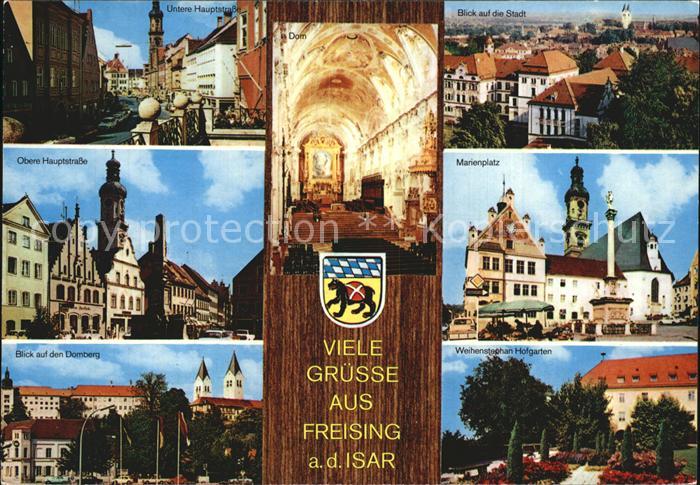 Freising Oberbayern Untere und Obere Hauptstrasse Stadtblick Marienplatz Domberg