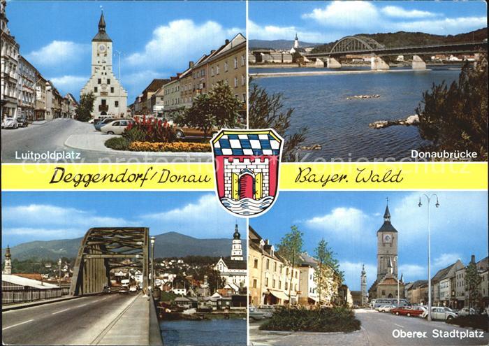Deggendorf Donau Luitpoldplatz Donaubruecke Oberer Stadtplatz