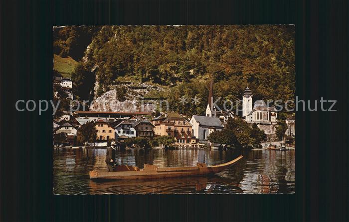 Hallstatt Austria am Hallstaetter See Ev und kath Kirche