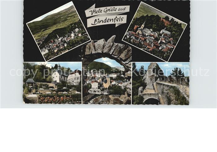 Lindenfels Odenwald Panorama Teilansichten Steinerner Bogen