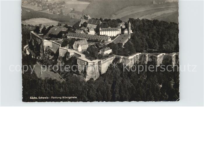 Saechsische Schweiz Festung Koenigstein Fliegeraufnahme