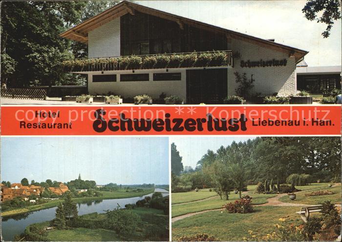 Liebenau Nienburg Hotel Restaurant Schweizerlust Teilansicht Park