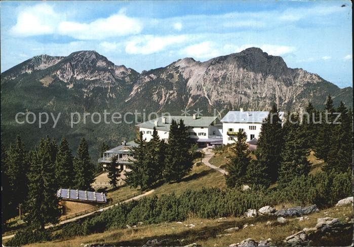 Bad Reichenhall Predigtstuhlbahn Berghotel und Gipfelstation Predigtstuhl mit Zw