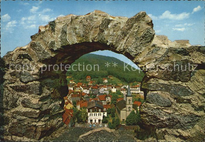 Lindenfels Odenwald Blick durchs Burgfenster